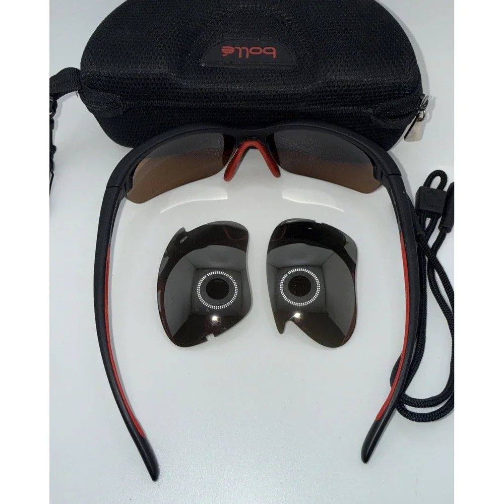 Bolle Bolt 2.0 Sport754 Photochromic Genuine OOS Black/Red Sunglasses,Case&Strap